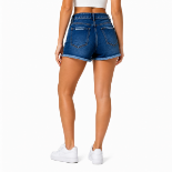 Picture of Dark Blue Frayed Shorts(INSIDE)