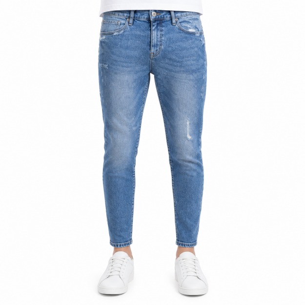 Picture of Light Wash Distressed Slim Jeans (INSIDE)