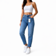 Picture of High Waisted Mom Fit Laser Patterned Jeans