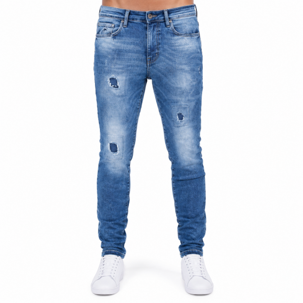 Picture of Blue Jeans with Modern Patch Details (INSIDE)