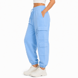 Picture of Sky Blue Cargo Sweatpants(INSIDE)