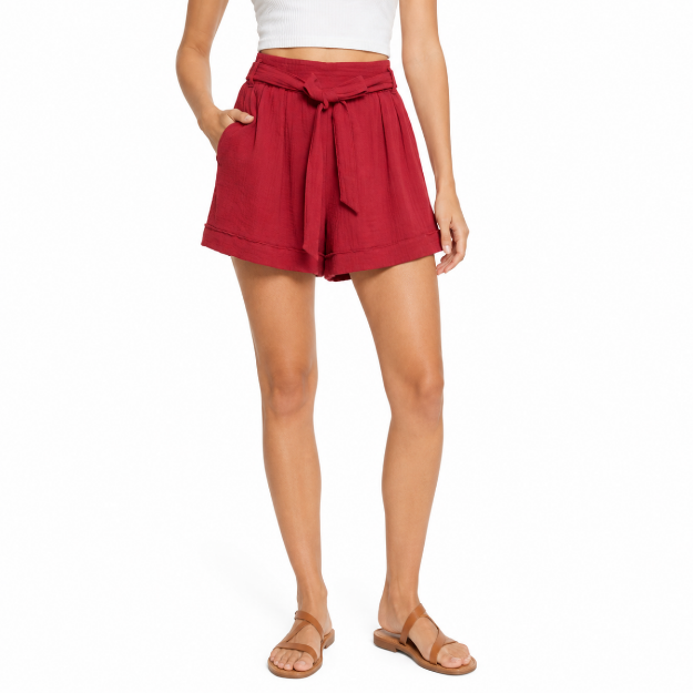 Picture of Elegant Red Women's Shorts(INSIDE)