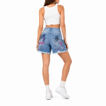 Picture of Graffiti Graphic Denim Shorts(INSIDE)