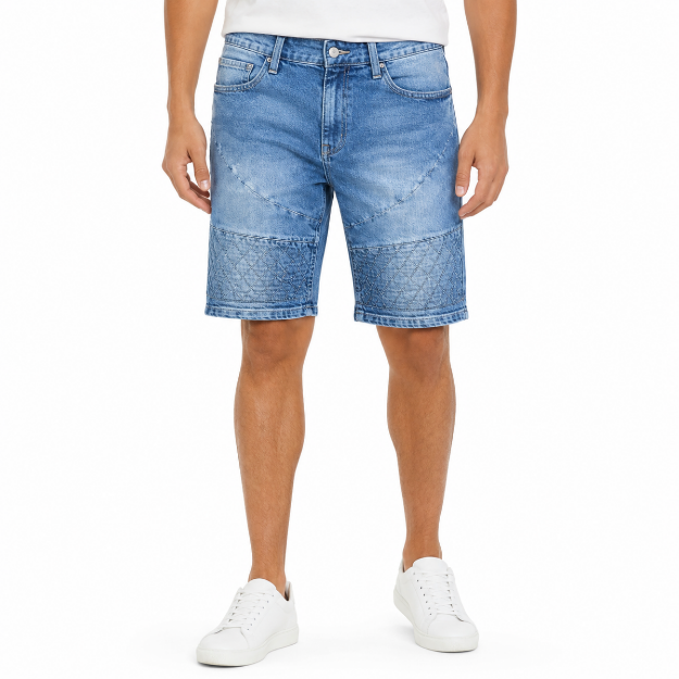 Picture of Blue Embroidered Denim Shorts(INSIDE)