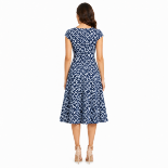Picture of Navy Blue Patterned Dress(INSIDE)