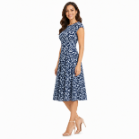 Picture of Navy Blue Patterned Dress(INSIDE)