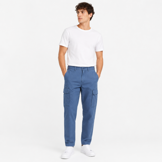 Picture of Men's Essential Steel Blue Cargo Pants(INSIDE)