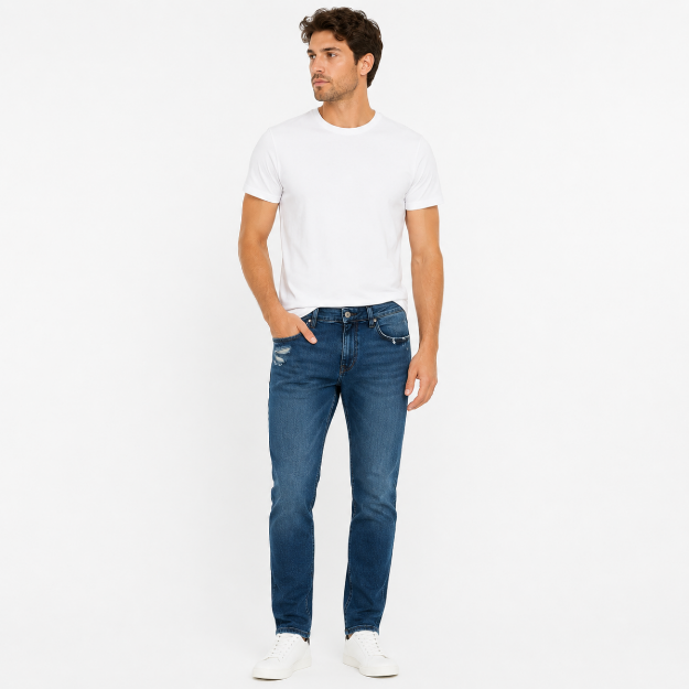 Picture of Men's Essential Slim-Fit Blue Jeans(INSIDE)