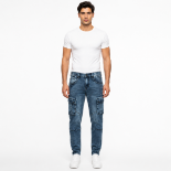 Picture of Men's Light Wash Distressed Slim Jeans(INSIDE)