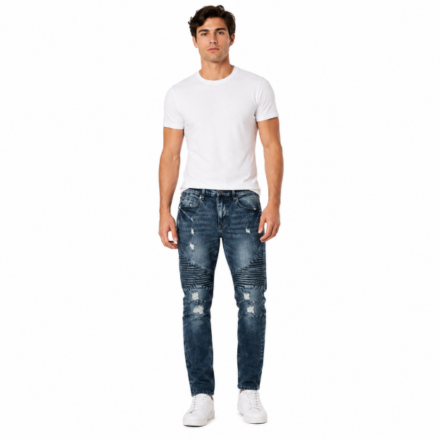 Picture of Men's Blue Distressed Jeans(INSIDE)