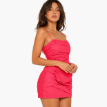 Picture of Hot Pink Ruched Strappy Mini Dress(hanita)