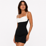 Picture of Color-Block Cowl-Neck Mini Bodycon Dress(hanita)