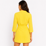 Picture of Yellow Wrap Shirt Mini Dress with Side Tie (GUESS)