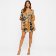 Picture of Printed Wrap Mini Dress with Wide Sleeves (HANITA)