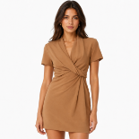 Picture of Classic Black Bodycon Mini Dress with Square Neckline (hanita)