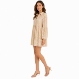 Picture of Beige Lace Long-Sleeve Mini Dress (HANITA)