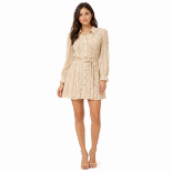 Picture of Beige Lace Button-Down Shirt Mini Dress (HANITA)