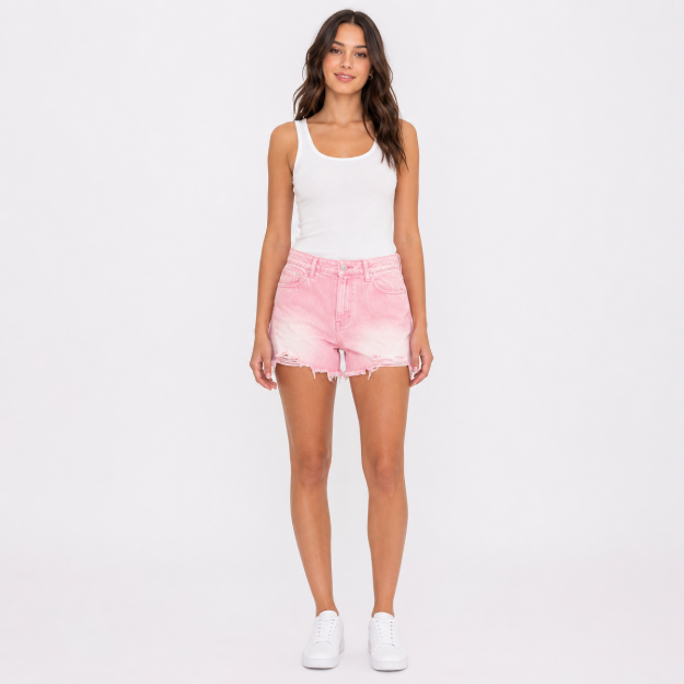 Picture of Women's Pink Denim Shorts(INSIDE)