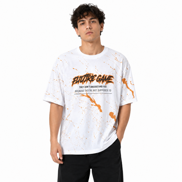Picture of Men's White Graphic T-Shirt(INSIDE)