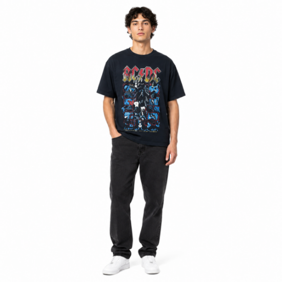 صورة تيشرت رجالي جرافيك أسود(INSIDE)