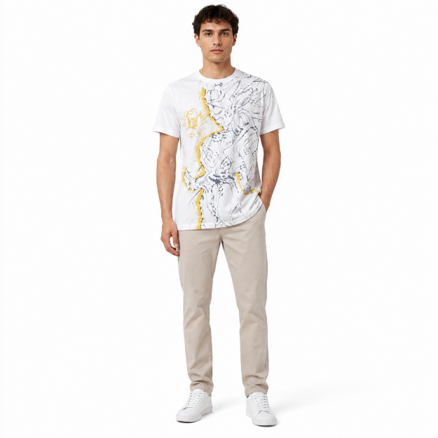 Picture of Men's White Graphic T-Shirt(INSIDE)