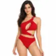 Picture of Elegant Red Cross-Strap Swimsuit