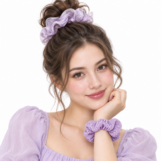 صورة طقم ربطات شعر ليلكي