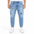 Picture of Blue Distressed Denim Trousers