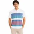 Picture of White Striped Henley T-Shirt
