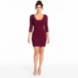 Picture of Dark Red Lace Fitted Dress