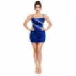 Picture of Royal Blue Shimmer Ruched Dress